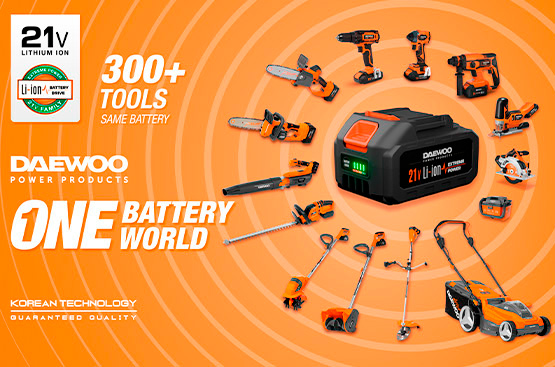 Скарификатор совместим со всеми аккумуляторными батареями DAEWOO линейки 21В.