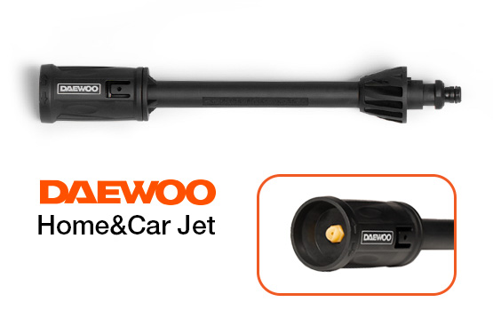 С мойкой поставляется уникальная веерная насадка Car&Home Jet, обладающая повышенной моющей способностью в сравнении со стандартной регулируемой насадкой.