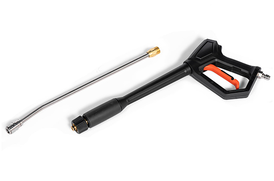 Все детали пистолета, находящиеся в непосредственном контакте с водой, выполнены из нержавеющей стали, устойчивой к перепадам давления и температуры. Эргономичная рукоятка и изогнутый наконечник для насадок разработаны для удобства мойки под любым углом.